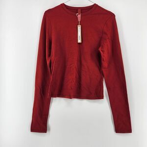 SKIMS Women's Medium Brick Cotton Jersey Long Sleeve T-Shirt NWT